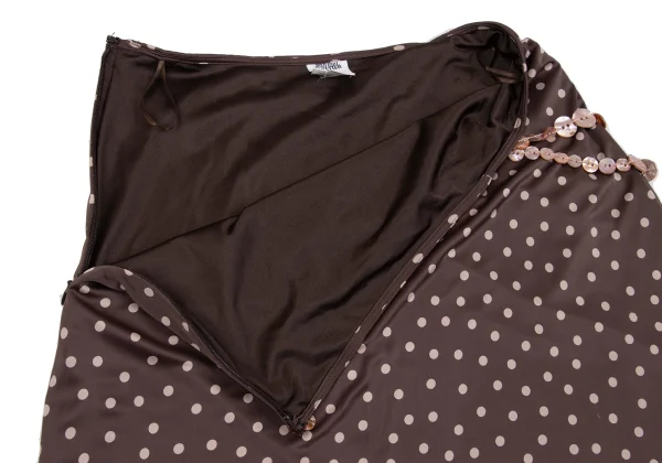 Jean Paul GAULTIER FEMME Poly Button-embellished Dot Print Stretch Skirt K-161140_005