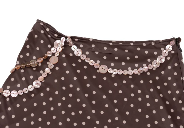 Jean Paul GAULTIER FEMME Poly Button-embellished Dot Print Stretch Skirt K-161140_010
