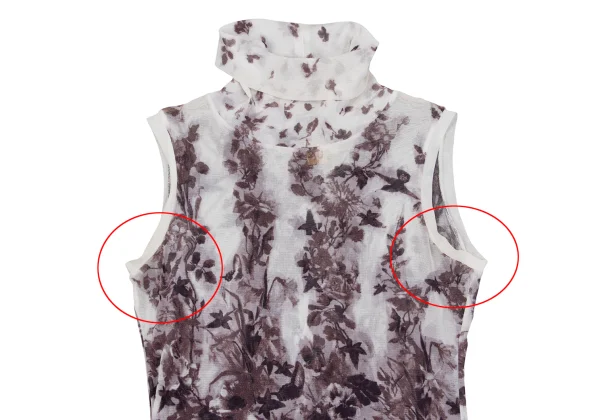 Jean Paul GAULTIER PARIS Floral Print Mesh Turtleneck Tank Top K-161146_003