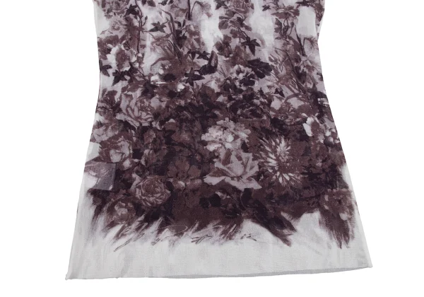 Jean Paul GAULTIER PARIS Floral Print Mesh Turtleneck Tank Top K-161146_010