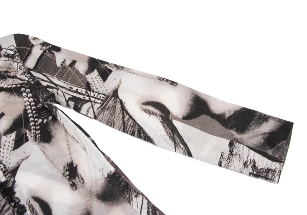Jean Paul GAULTIER PARIS Paris Printed Front Ruffle Design Long Sleeve Shirt K-161147_009