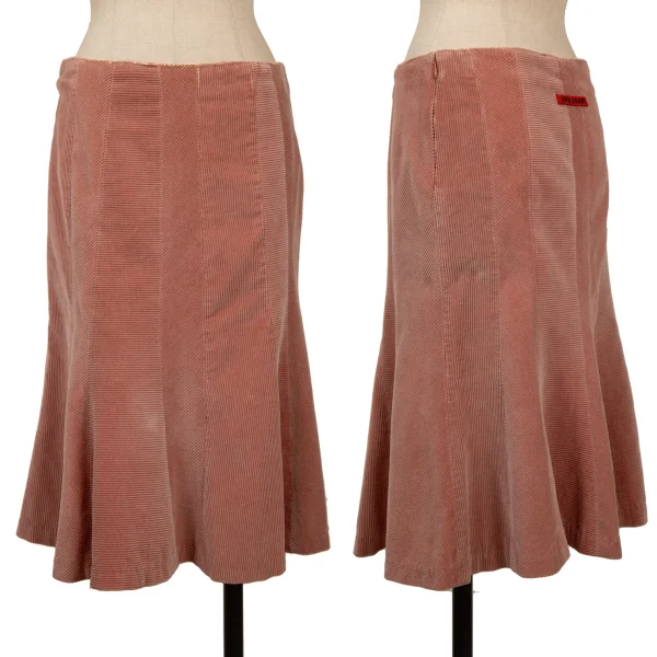 Jean Paul GAULTIER PARIS Cotton Switching Corduroy Flare Skirt Pink 40 K-161150_001