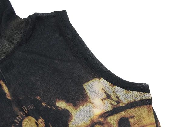Jean's Paul GAULTIER Biker Print Mesh Turtleneck Sleeveless Top K-161151_006