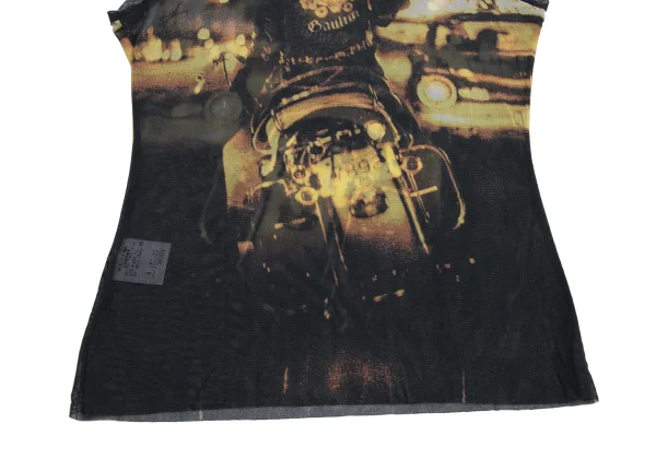 Jean's Paul GAULTIER Biker Print Mesh Turtleneck Sleeveless Top K-161151_008