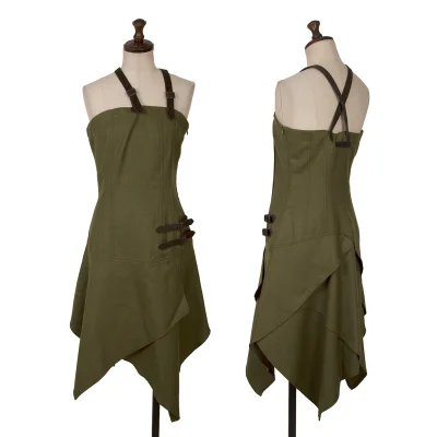 Jean's Paul GAULTIER Wool Belt Design Switching Shoulder Dress