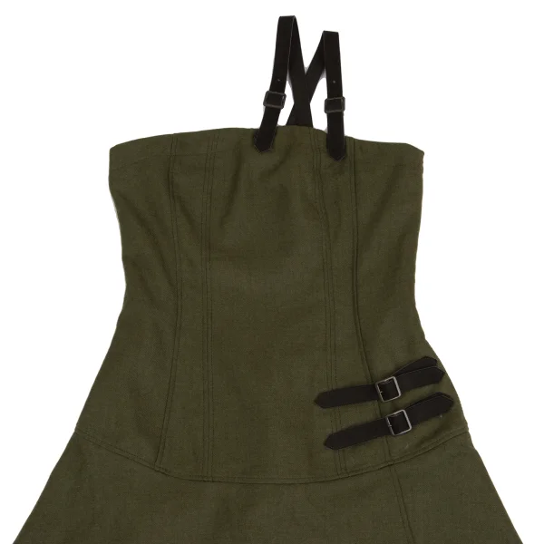 Jean's Paul GAULTIER Wool Belt Design Switching Shoulder Dress K-161153_003