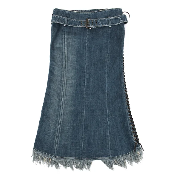 Jean's Paul GAULTIER Side Lace Up Belted Denim Skirt K-161154_002