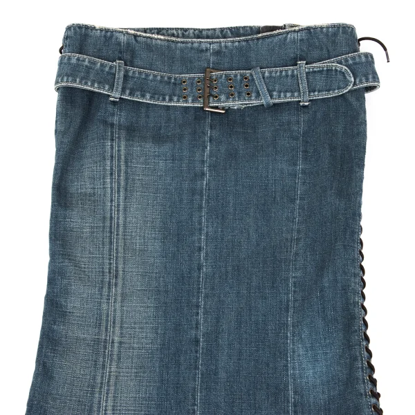 Jean's Paul GAULTIER Side Lace Up Belted Denim Skirt K-161154_003