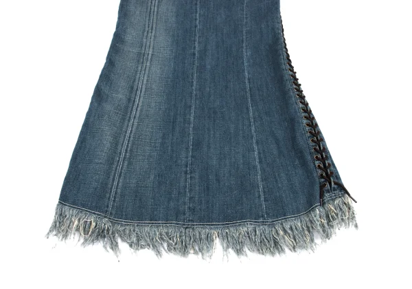 Jean's Paul GAULTIER Side Lace Up Belted Denim Skirt K-161154_007