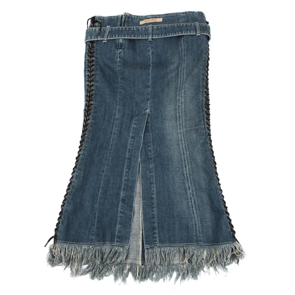 Jean's Paul GAULTIER Side Lace Up Belted Denim Skirt K-161154_009