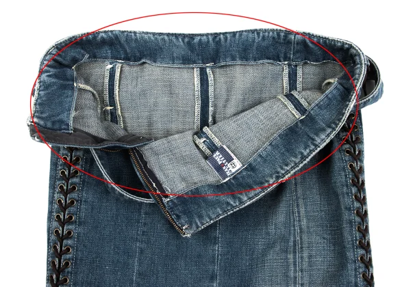 Jean's Paul GAULTIER Side Lace Up Belted Denim Skirt K-161154_013