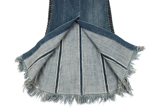 Jean's Paul GAULTIER Side Lace Up Belted Denim Skirt K-161154_015