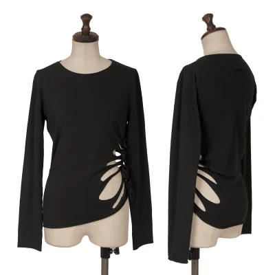 Jean Paul GAULTIER SOLEIL Side Cutting Corsage Design Stretch Top