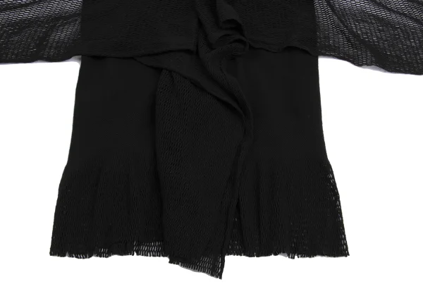 Unbranded Mesh Switching Front Frill Sleeveless Top K-161160_007