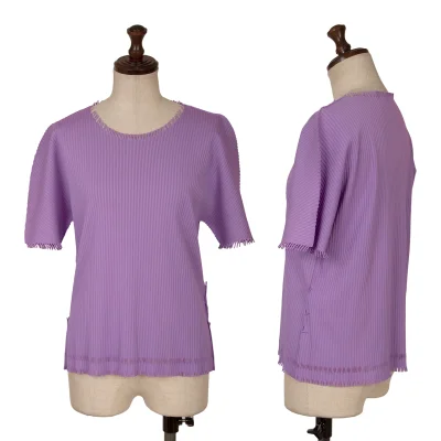 PLEATS PLEASE A-POC Cutting Fringe Fine Knit T-shirt