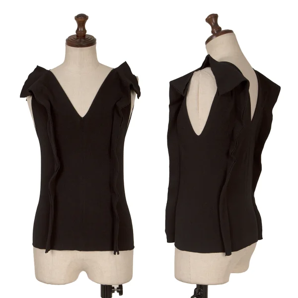 Unbranded Pinch Design Sleeveless Knit Top Black S-M K-161162_001