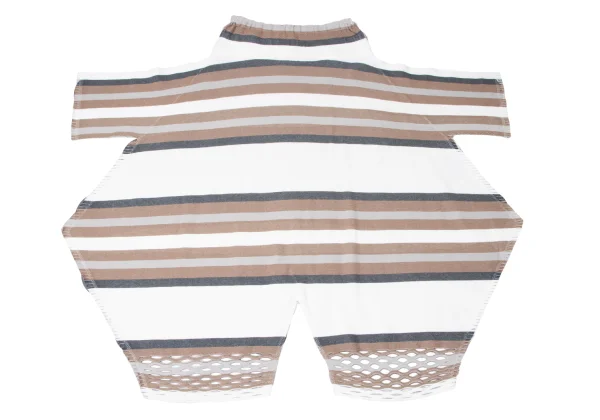 イッセイミヤケISSEY MIYAKE A-POC INSIDE メッシュカッティングボーダーパンツ 白茶他2 K-161167_008