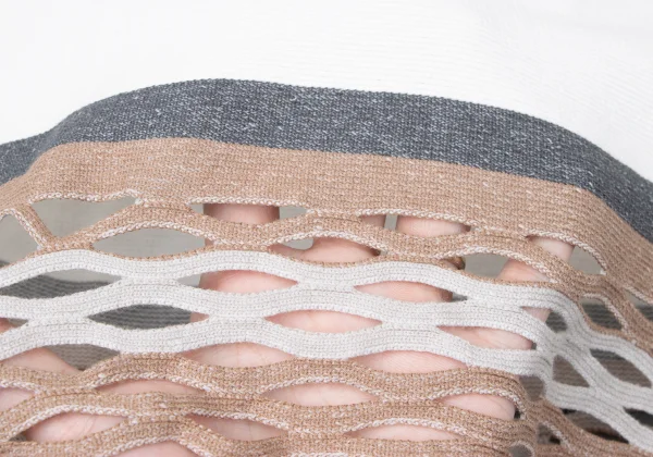 イッセイミヤケISSEY MIYAKE A-POC INSIDE メッシュカッティングボーダーパンツ 白茶他2 K-161167_009