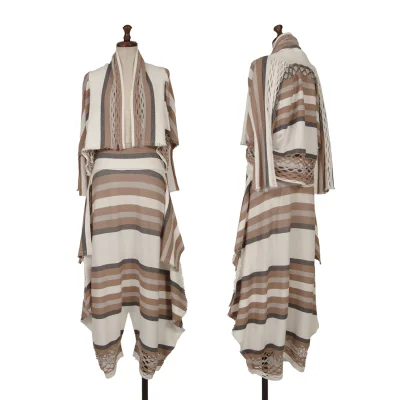 ISSEY MIYAKE A-POC INSIDE Mesh Cutting Stripe Cardigan & Pants