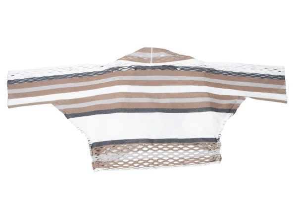 イッセイミヤケISSEY MIYAKE A-POC INSIDE メッシュカッティングボーダーセットアップ 白茶他2 K-161168_009