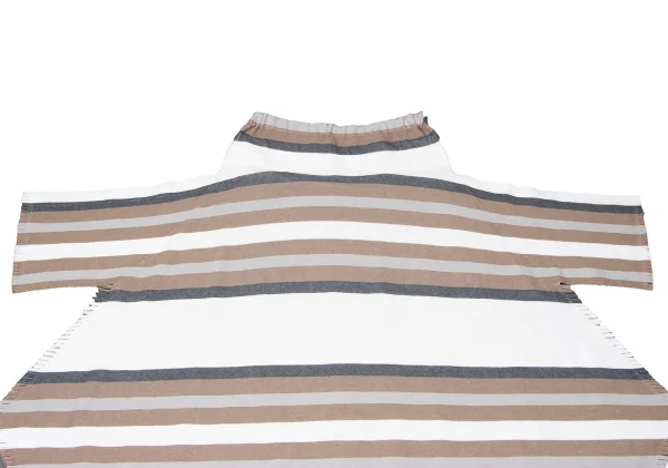 イッセイミヤケISSEY MIYAKE A-POC INSIDE メッシュカッティングボーダーセットアップ 白茶他2 K-161168_012