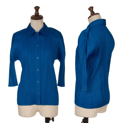 PLEATS PLEASE Pleated 3/4 Sleeve Shirt