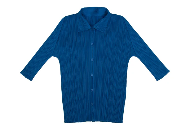 PLEATS PLEASE Pleated 3/4 Sleeve Shirt K-161171_002