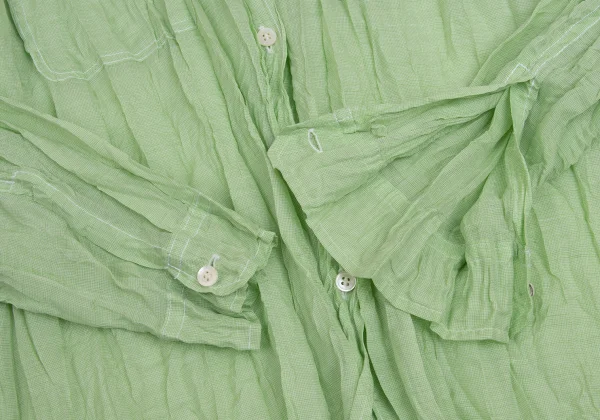 PLEATS PLEASE Wrinkled Pleated See-through Shirt K-161172_008