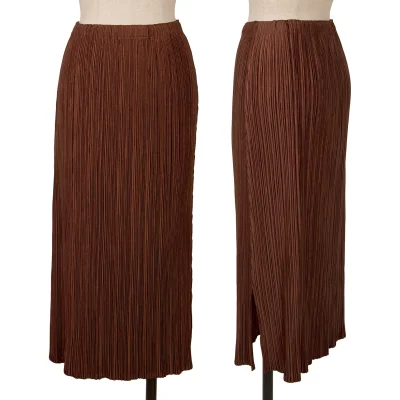 PLEATS PLEASE Shiny Pleated Side Slit Skirt