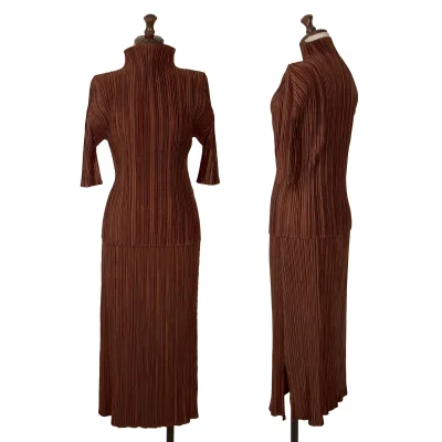 PLEATS PLEASE Shiny Pleated Top & Skirt