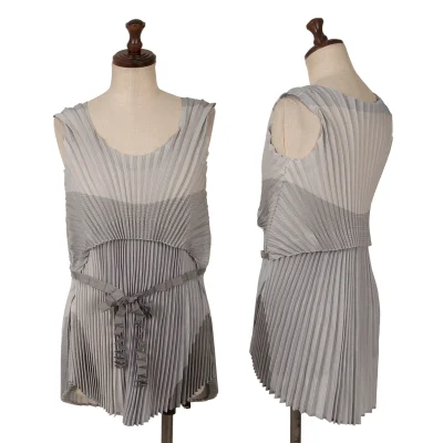 PLEATS PLEASE Pleated Waist Cord Sleeveless Tunic
