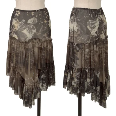Jean Paul GAULTIER FEMME Floral Forest Printed Mesh Skirt
