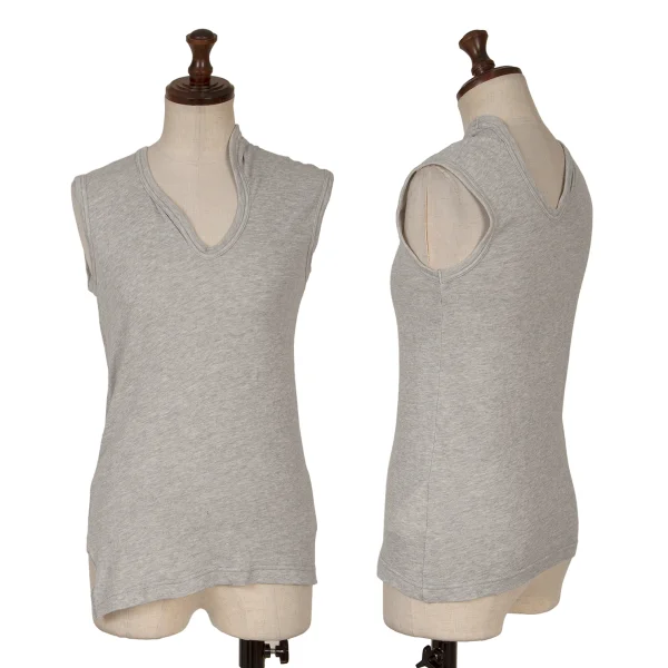 COMME des GARCONS Cotton Deformed Neck Tank Top Grey XS-S K-161187_001