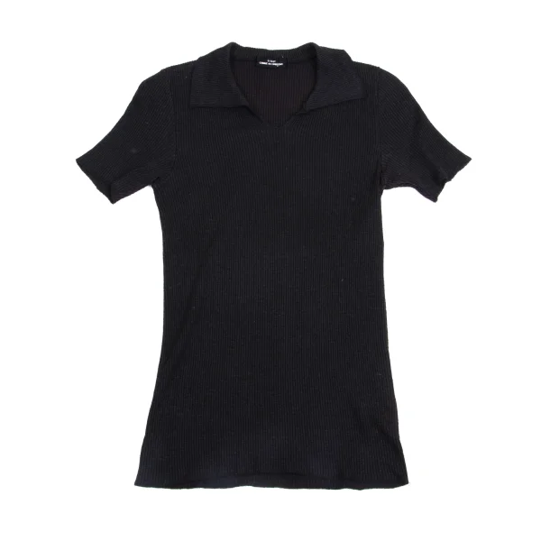 tricot COMME des GARCONS Ribbed Skipper Short Sleeve Polo Shirt K-161191_002
