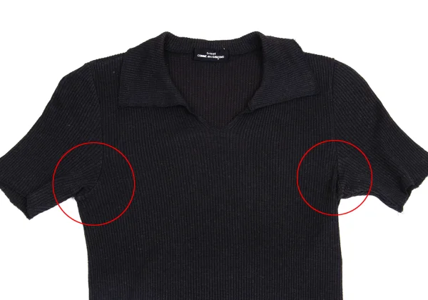 tricot COMME des GARCONS Ribbed Skipper Short Sleeve Polo Shirt K-161191_003