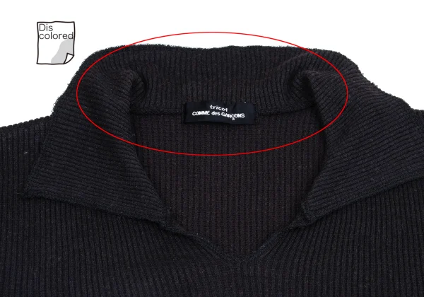tricot COMME des GARCONS Ribbed Skipper Short Sleeve Polo Shirt K-161191_007