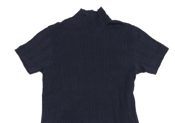 tricot COMME des GARCONS Striped Woven High Neck Short Sleeve T-shirt K-161194_003