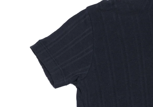 tricot COMME des GARCONS Striped Woven High Neck Short Sleeve T-shirt K-161194_005