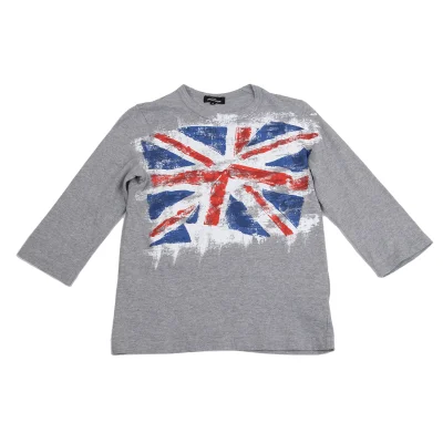 tricot COMME des GARCONS Fade Union Jack Printed 3/4 Sleeve T-shirt