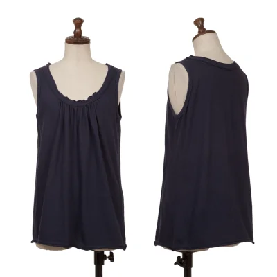 zucca Dyed Cotton Gather Neck Tank Top