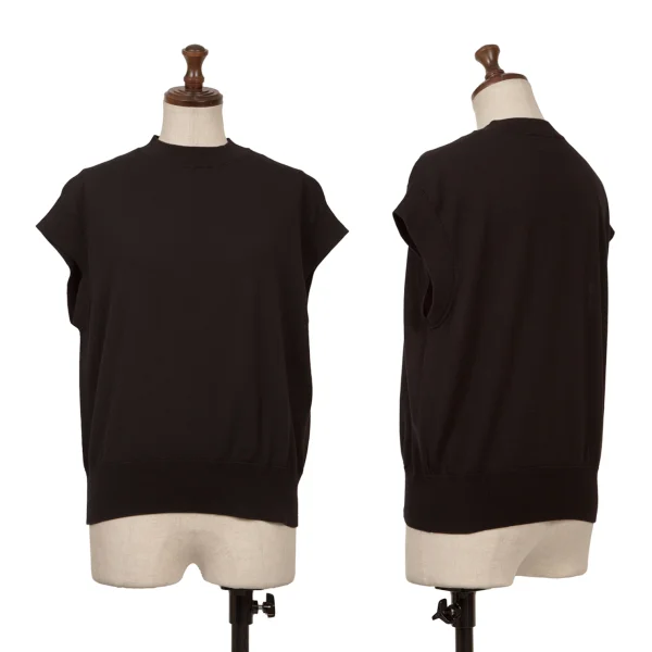 UNITED ARROWS Cotton French Sleeve Top Black S-M K-161203_001