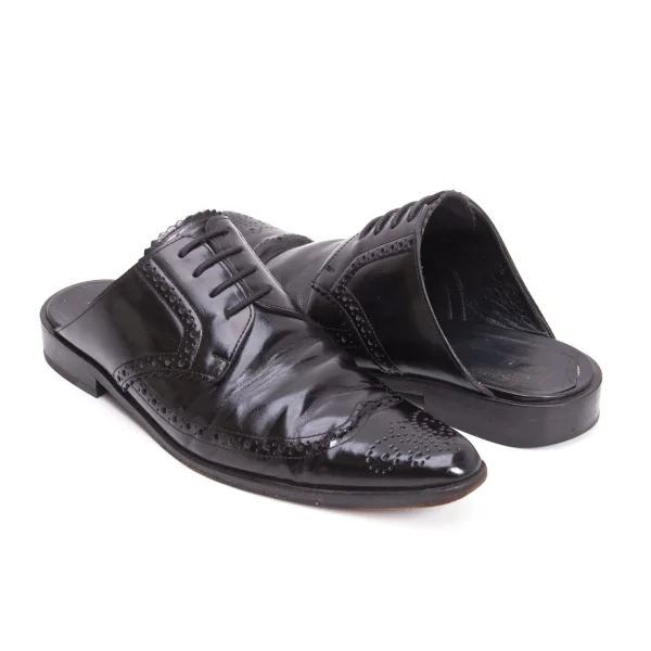 tricot COMME des GARCONS Wing Tip Leather Mules Black 23 (US About 6) K-161205_001
