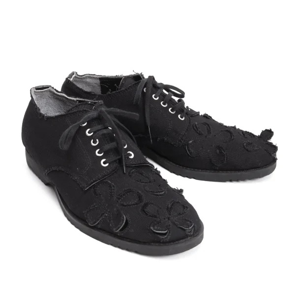 COMME des GARCONS Floral Cutting Canvas Shoes Black 23 (US About 6) K-161206_001