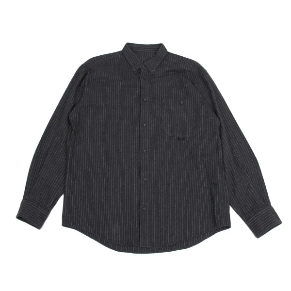 Papas Cotton Chalk Stripe Long Sleeve Shirt Grey 48M K-161208_001