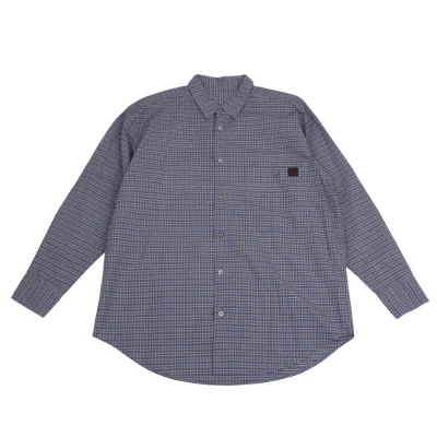 Papas Cotton Logo Patch Check Long Sleeve Shirt