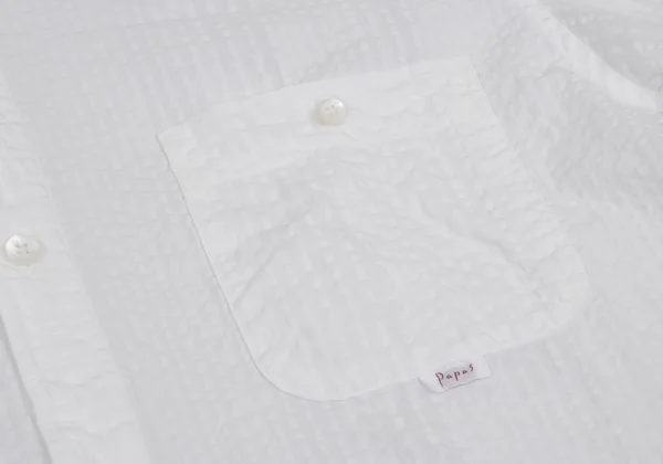 Papas Cotton Linen Seersucker Button-down Shirt K-161210_005