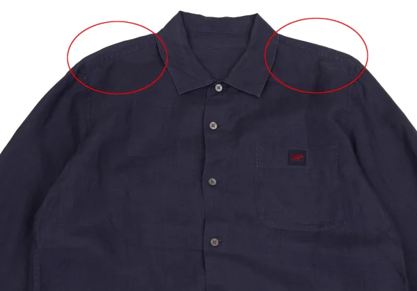Papas Linen Logo Patch Long Sleeve Shirt K-161214_002