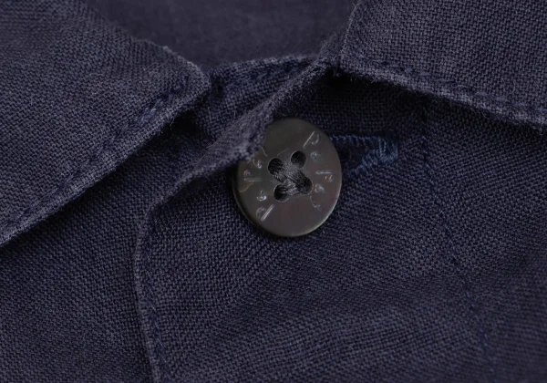 Papas Linen Logo Patch Long Sleeve Shirt K-161214_007