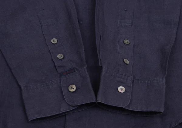 Papas Linen Logo Patch Long Sleeve Shirt K-161214_011