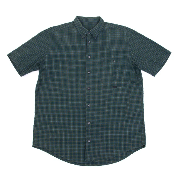 Papas Checker Short Sleeve Shirt Green 48M K-161220_001